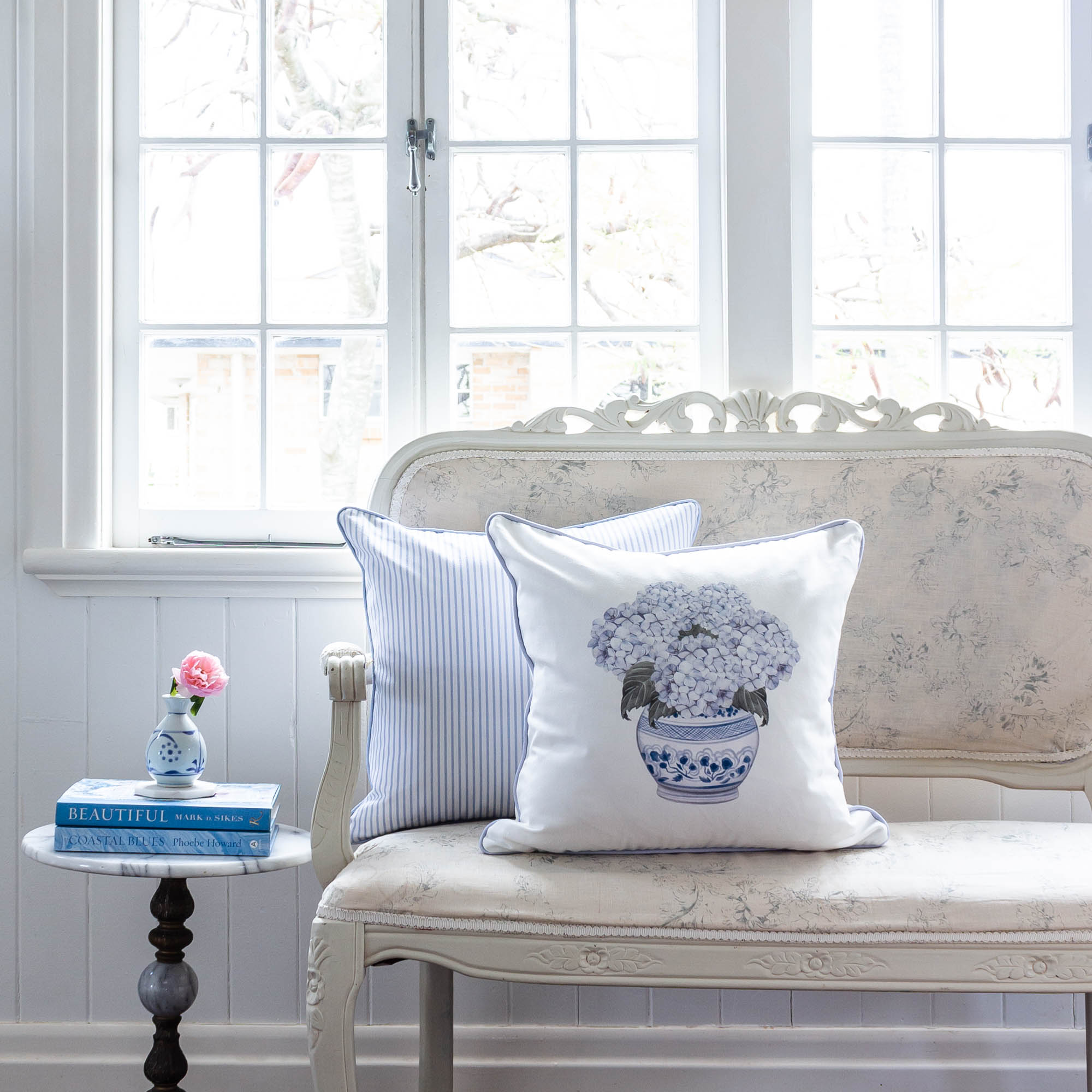 Hydrangea Chinoiserie Cushion - Hydrangea Lane Home