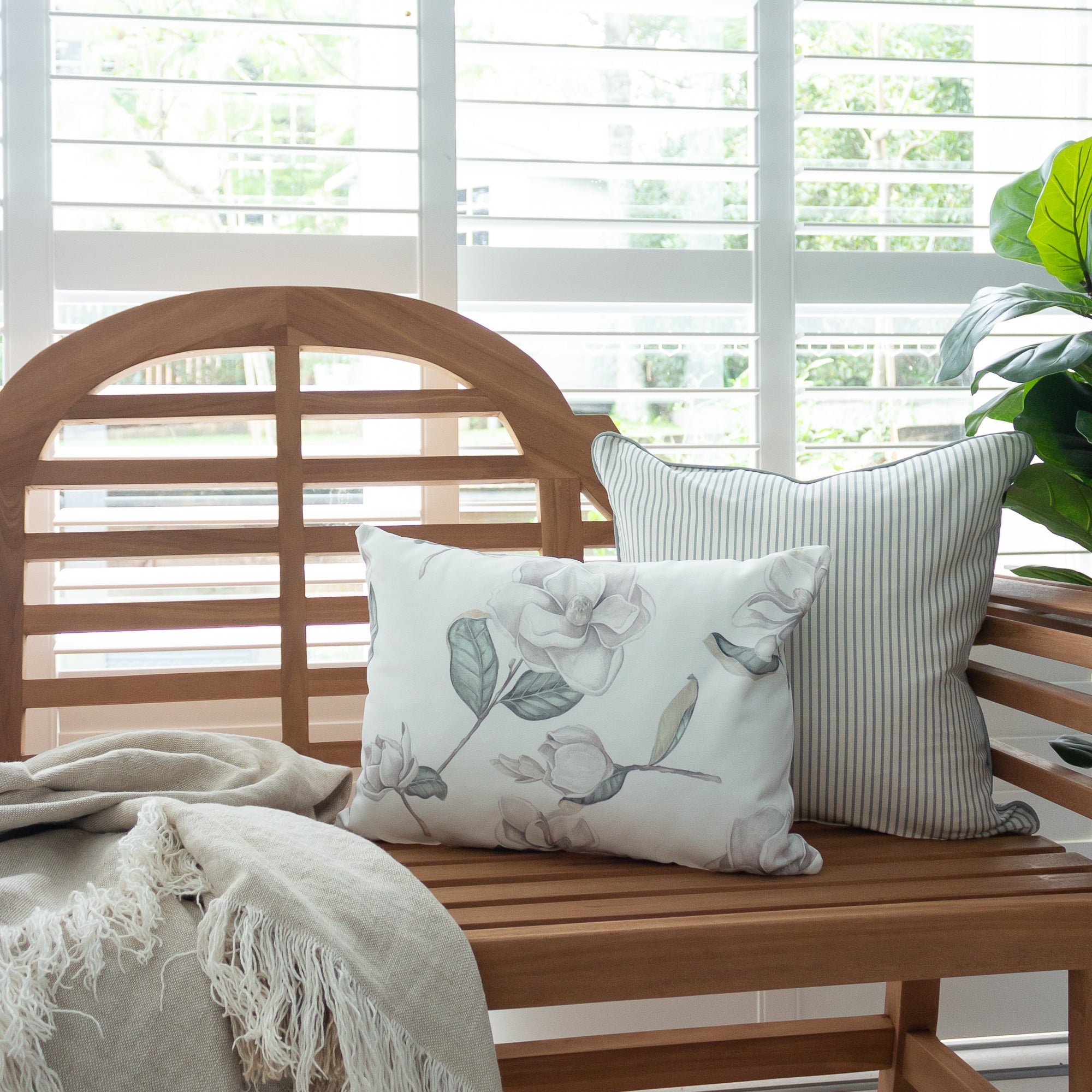 Petite Stripe Cushion - Greens - Hydrangea Lane Home