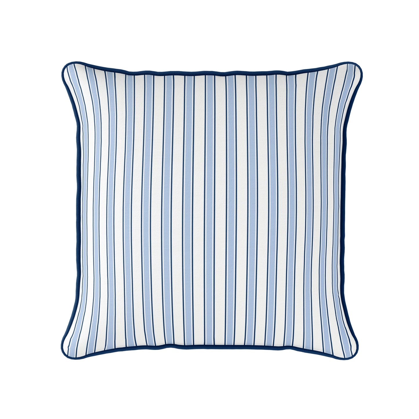Regatta Multi Stripe Cushion- Blues and Neutrals - Hydrangea Lane Home