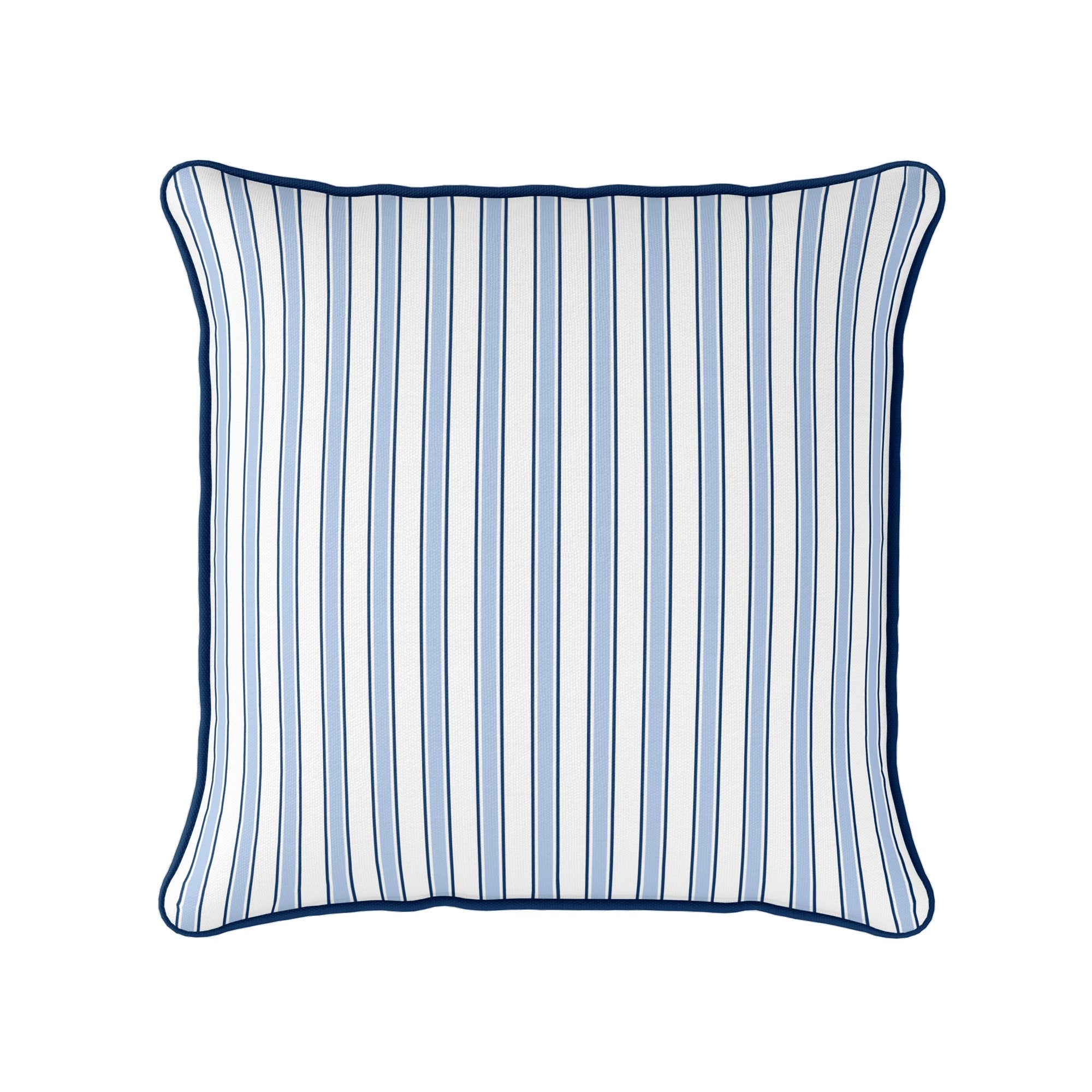 Regatta Multi Stripe Cushion- Blues and Neutrals - Hydrangea Lane Home
