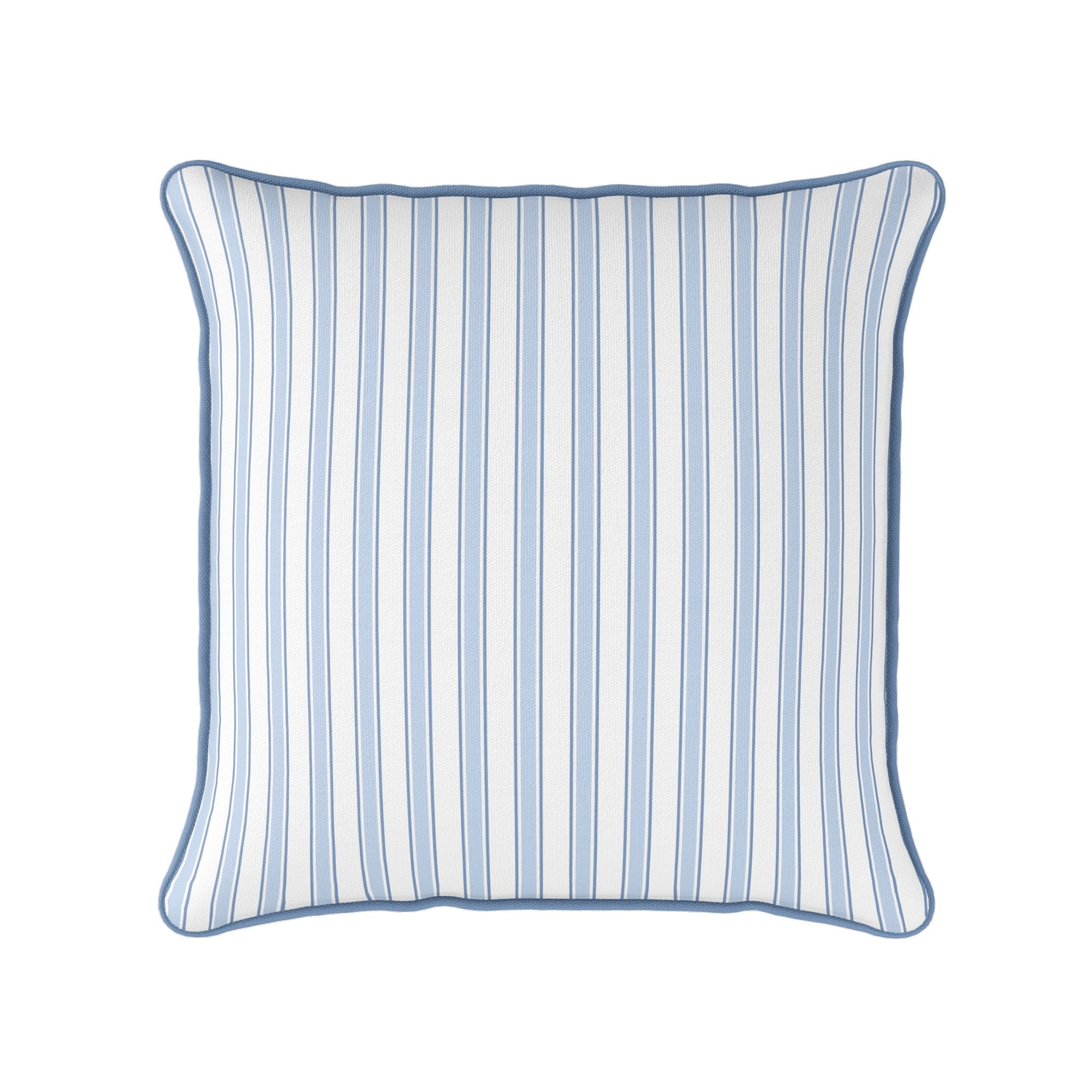 Regatta Multi Stripe Cushion- Blues and Neutrals - Hydrangea Lane Home