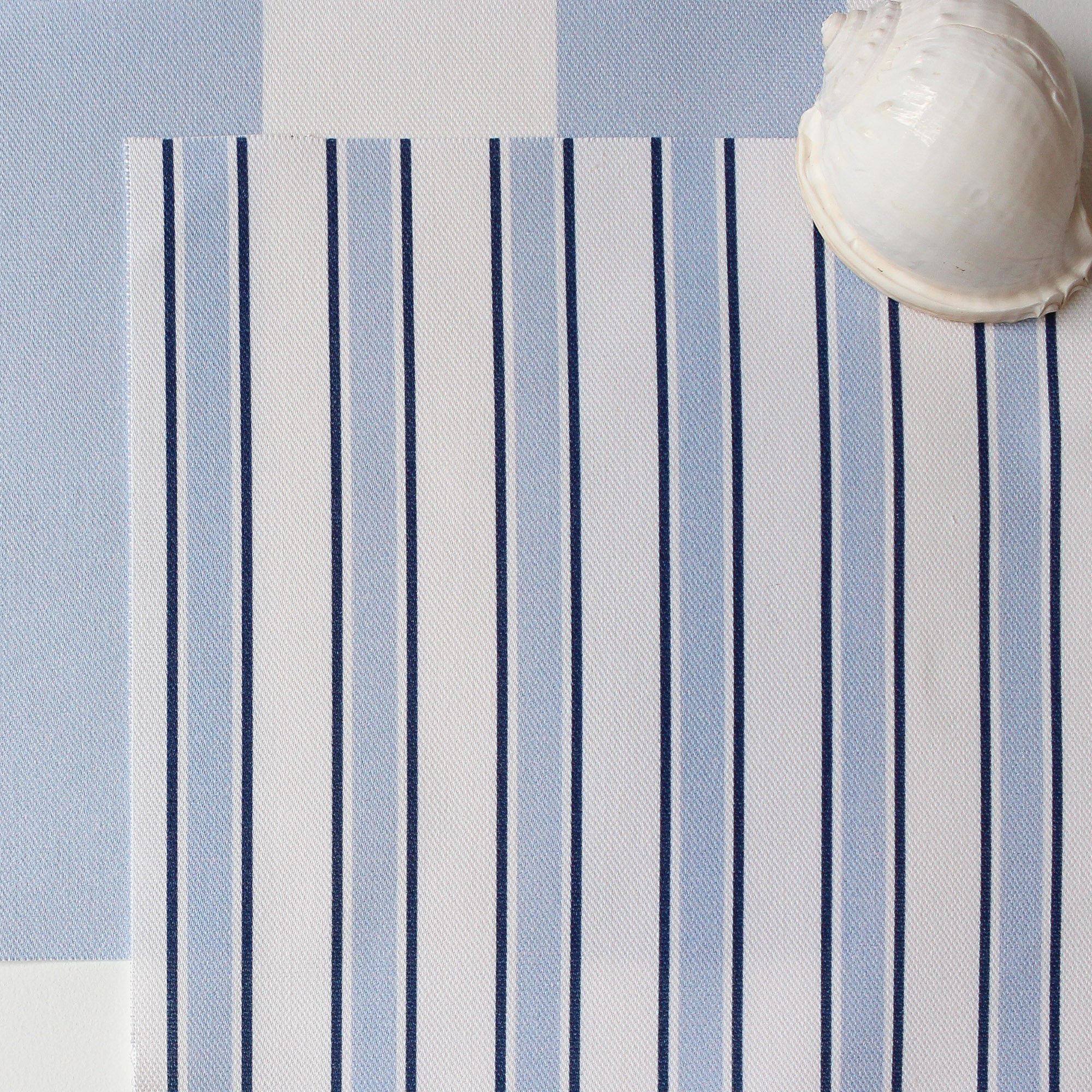 Regatta Multi Stripe Fabric - Cornflower-Navy - Hydrangea Lane Home