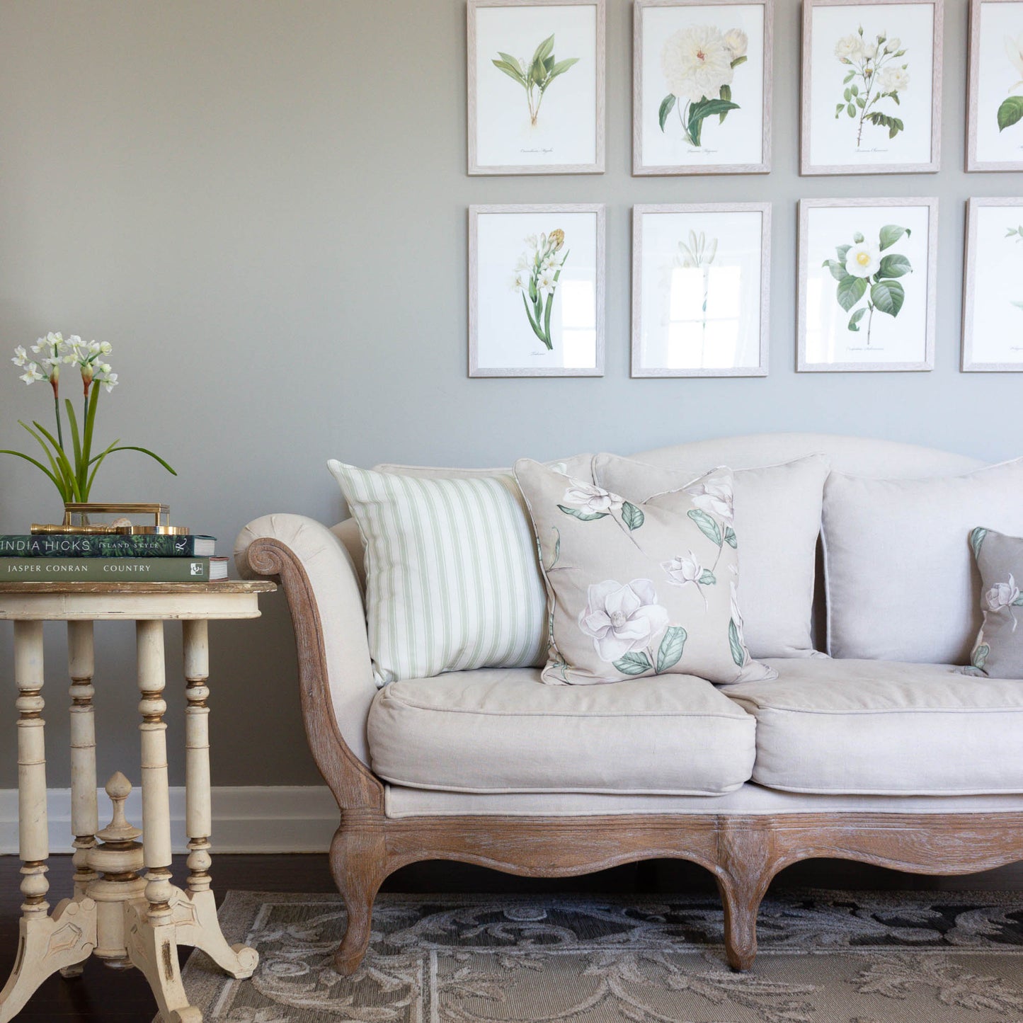 Regatta Stripe Cushion - Greens - Hydrangea Lane Home