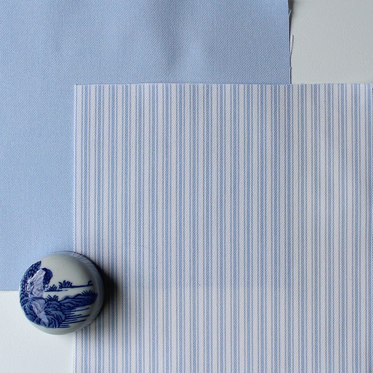 Ticking Stripe Fabric - Cornflower - Hydrangea Lane Home