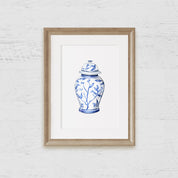 White Ginger Jar Art Print - Hydrangea Lane Home