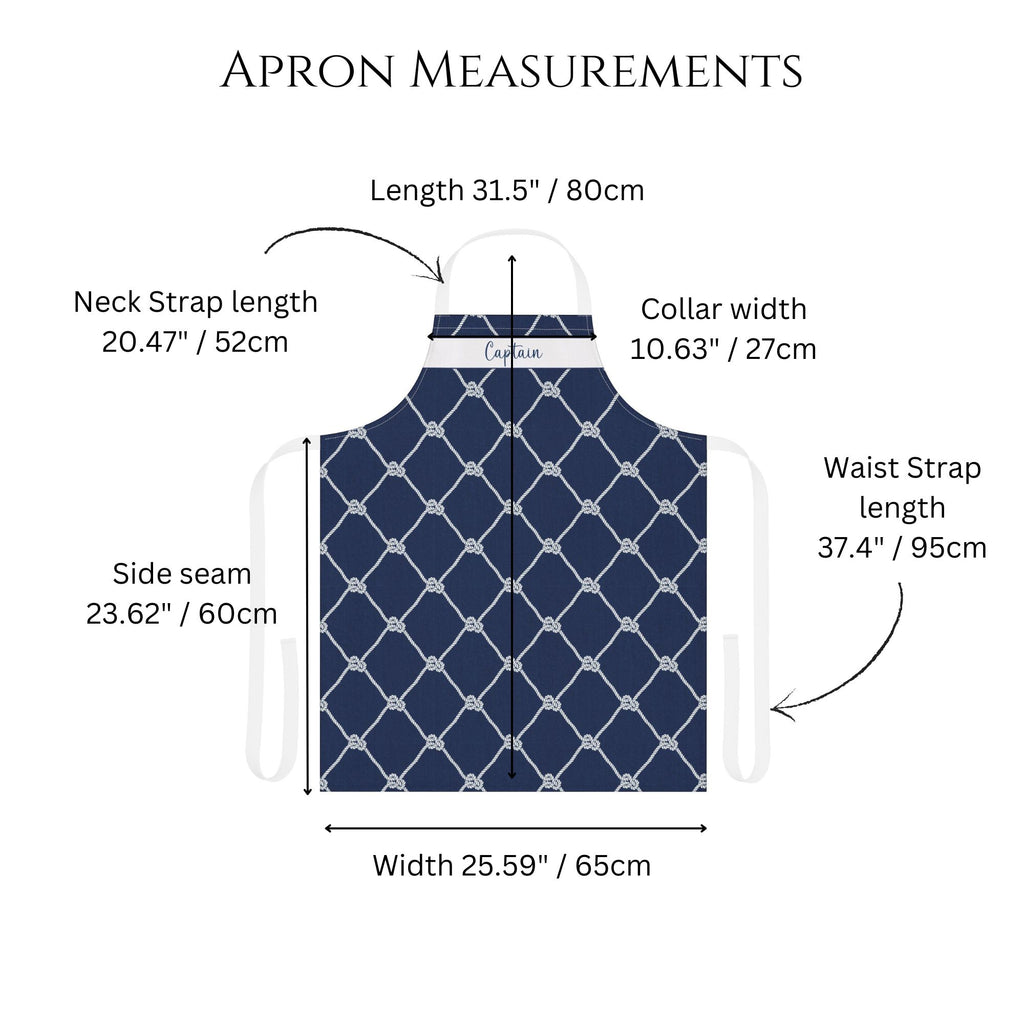 Personalized Sailing Rope Apron - Navy Blue