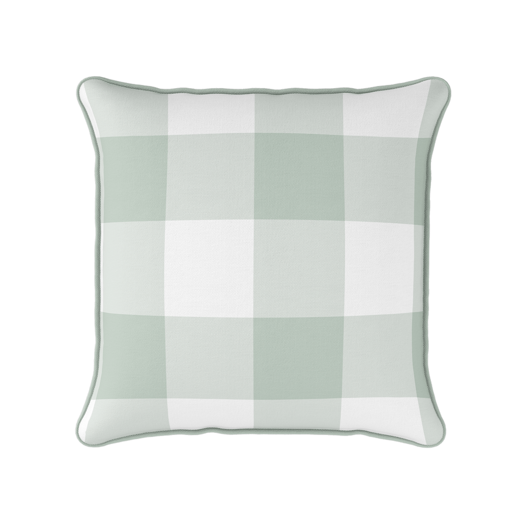 Gingham Check Jumbo Fabric - Eau De Nil
