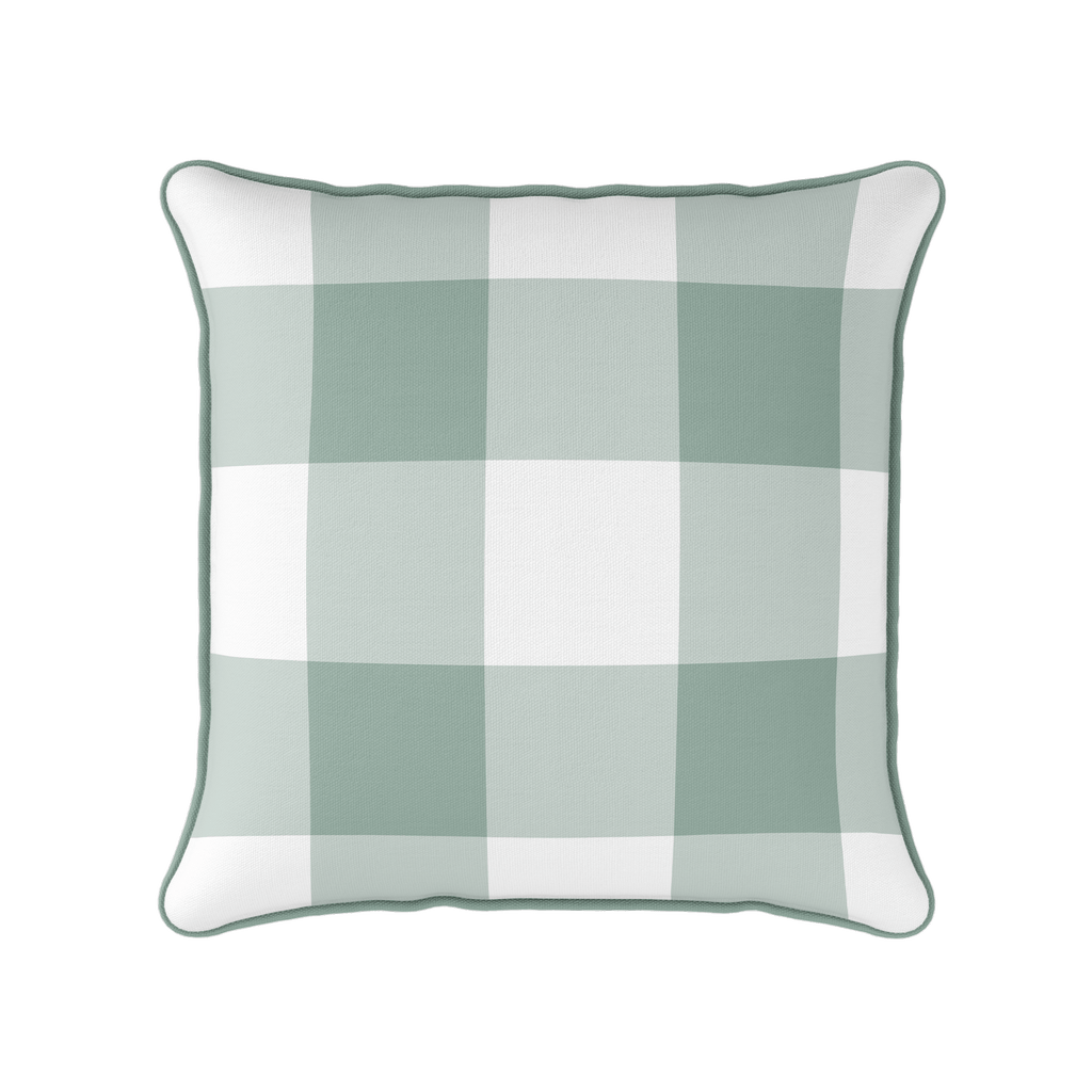 Gingham Check Jumbo Fabric - Eucalyptus