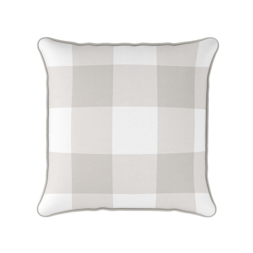 Gingham Check Jumbo Fabric - Linen