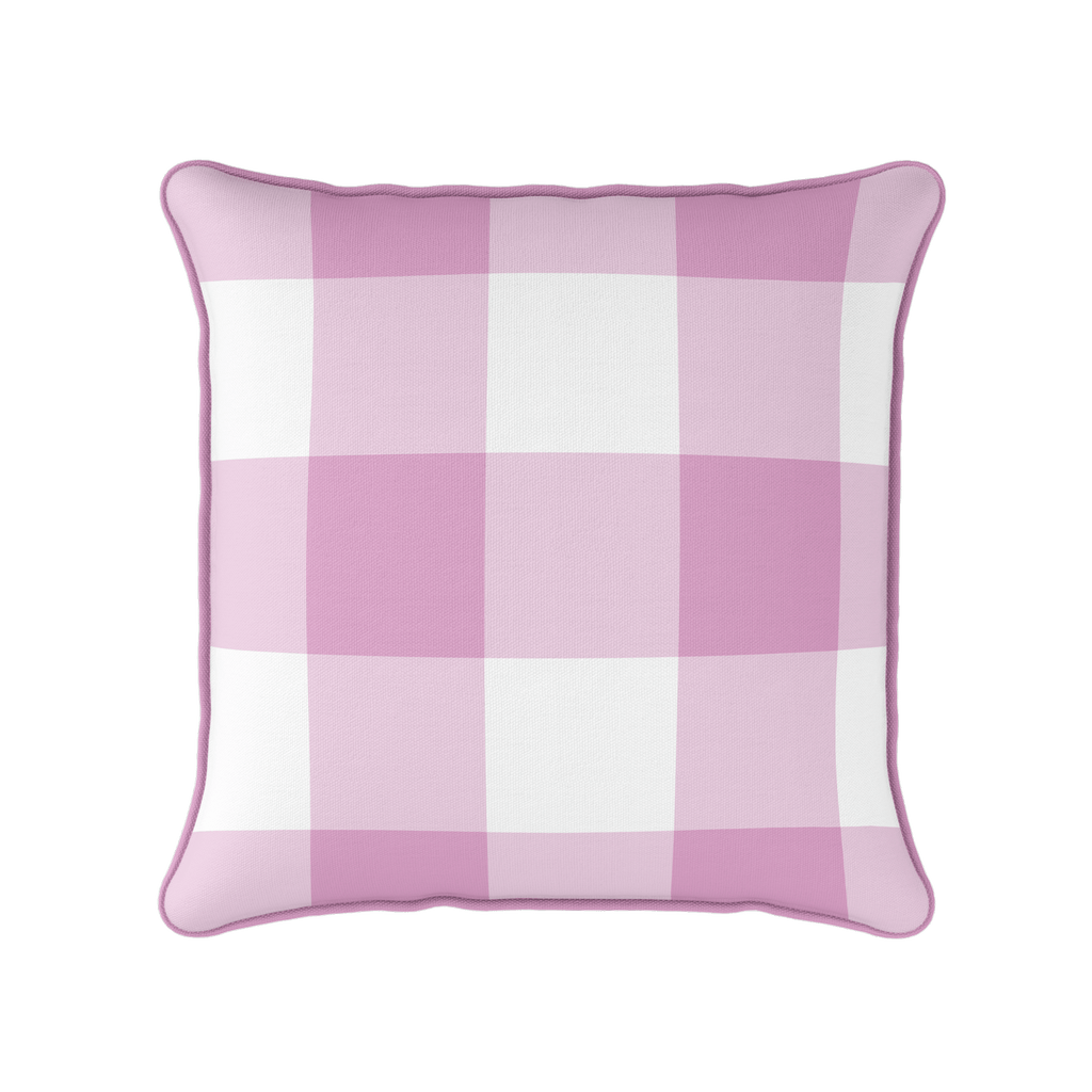Gingham Check Jumbo Fabric - Tickled Pink