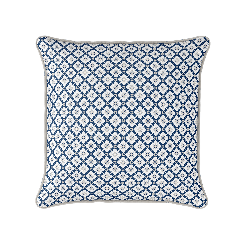 Ponte Trellis Fabric - Navy-Linen