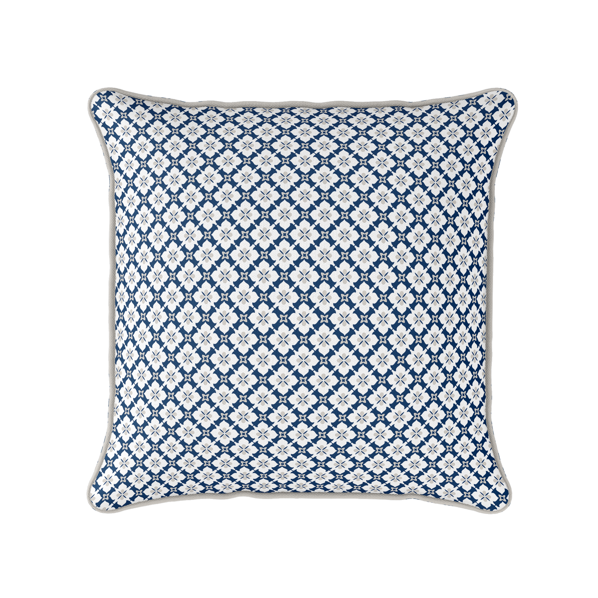 Ponte Trellis Fabric - Navy-Linen