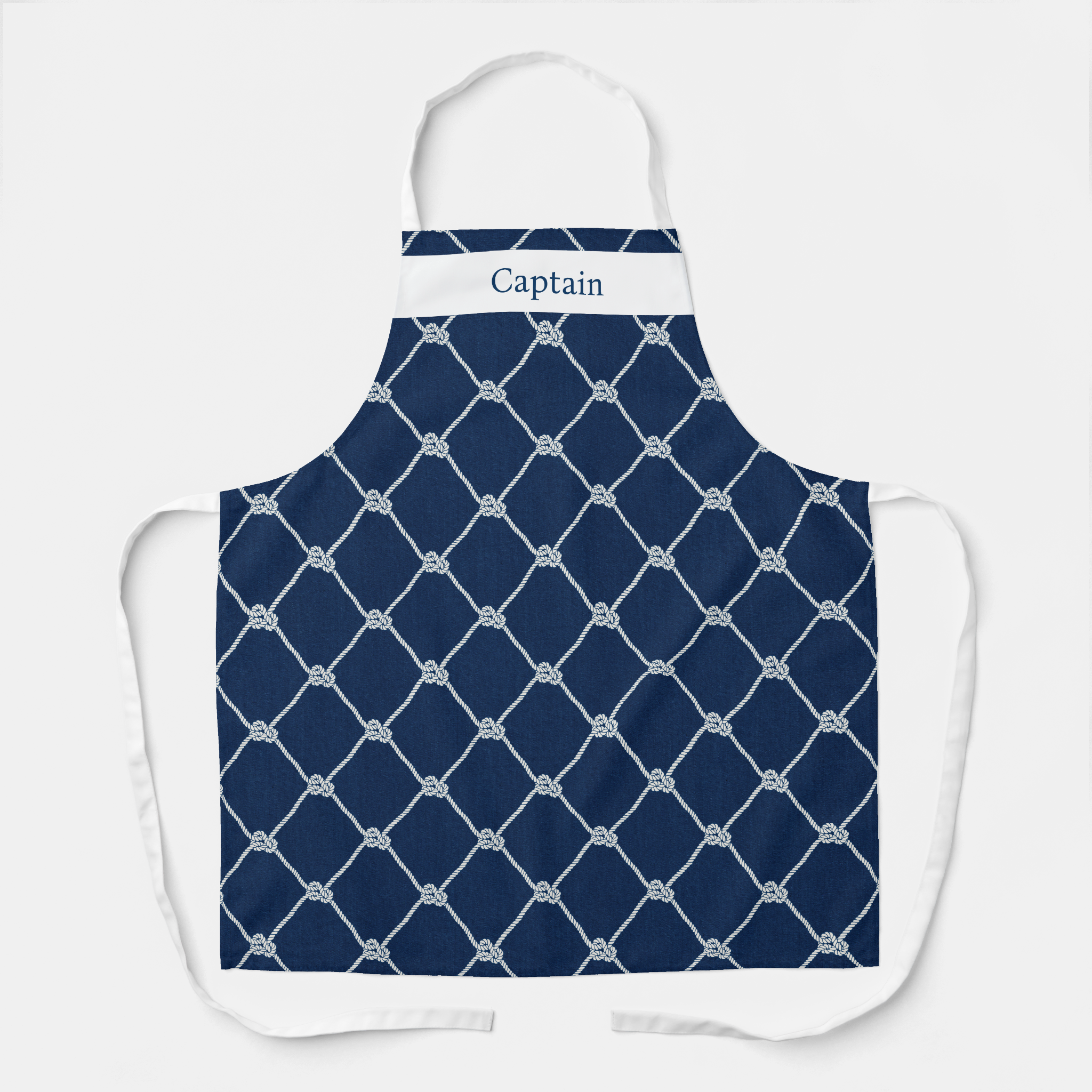 Personalized Sailing Rope Apron - Navy Blue