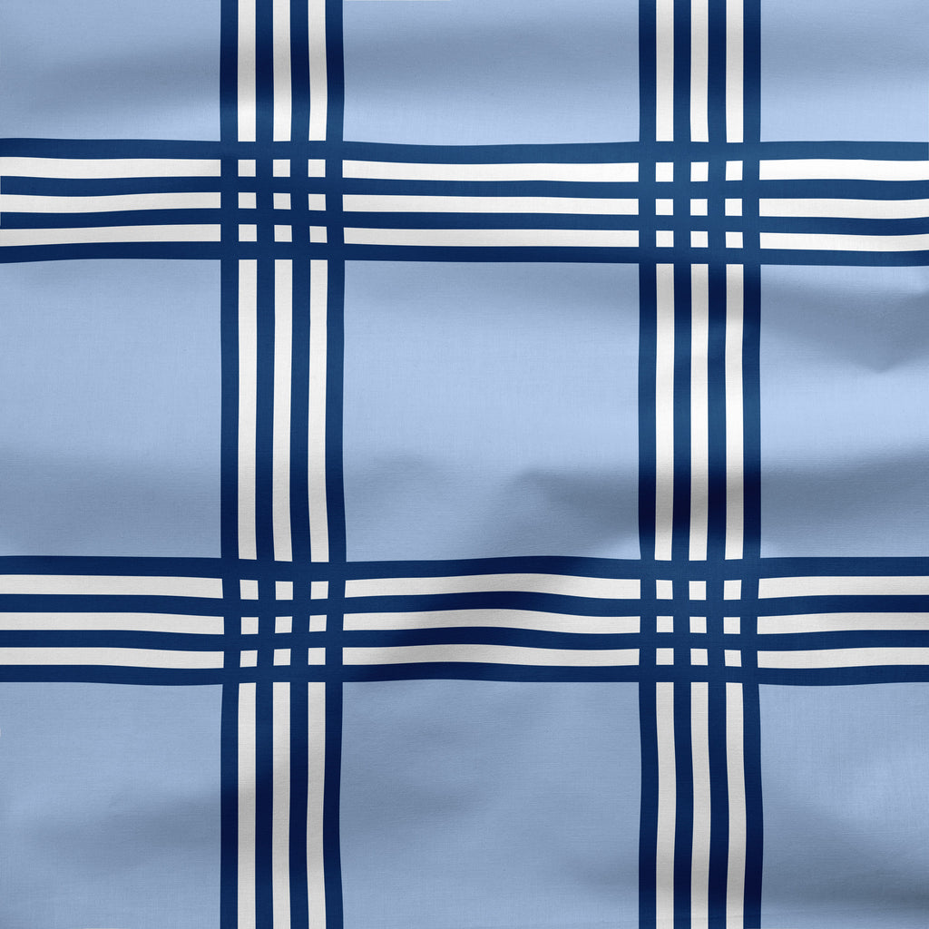 Trafalgar Check  Blue Fabric
