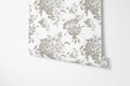 Villandry French Rose Toile Wallpaper - Chateaux Taupe