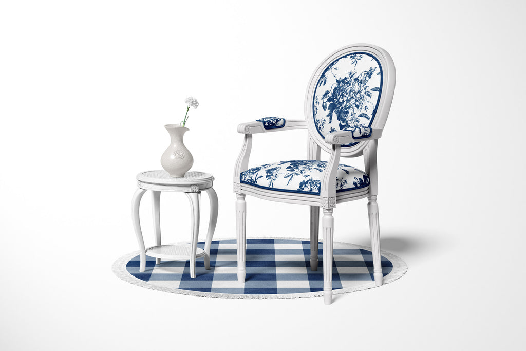 Villandry French Rose Toile - Navy Blue