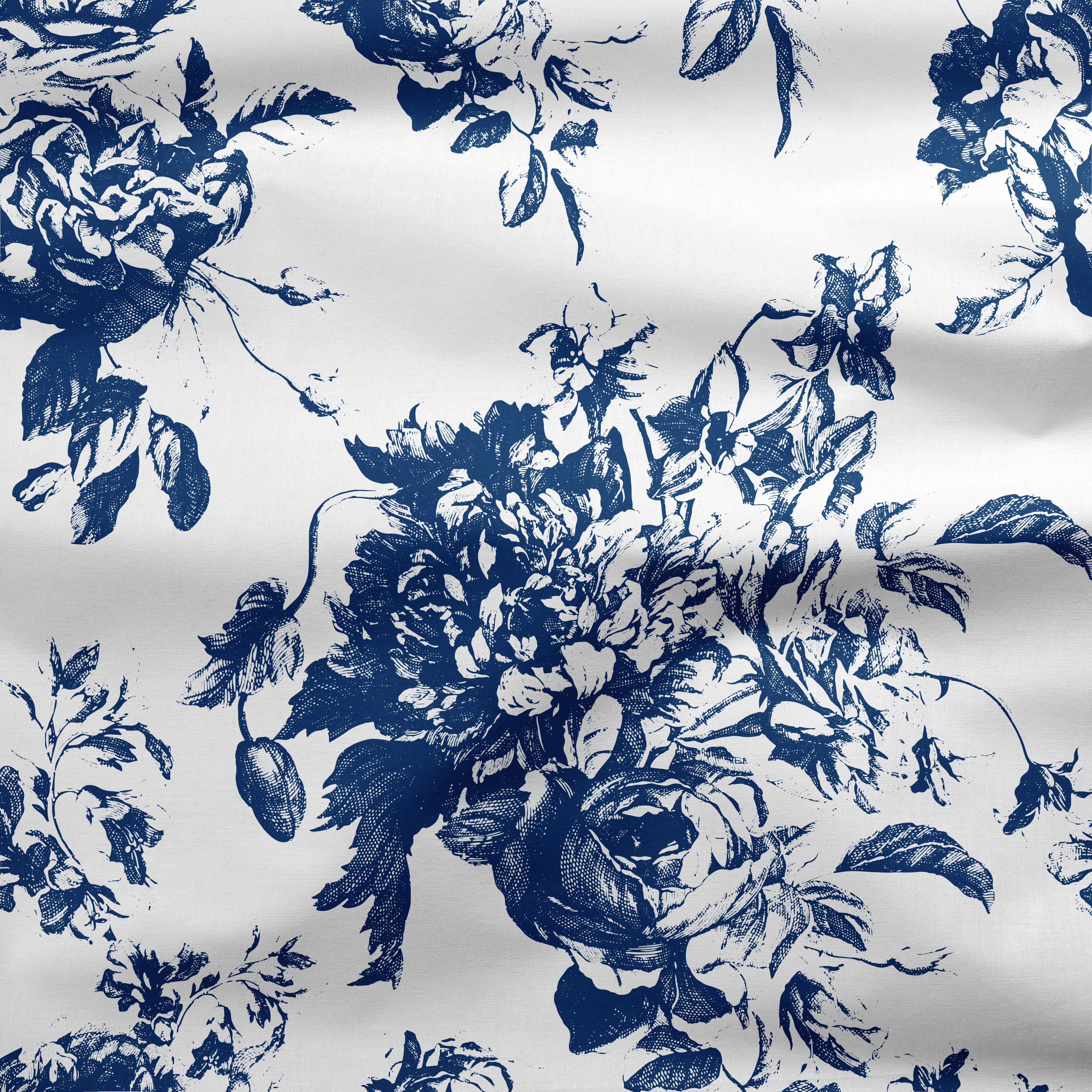 Villandry French Rose Toile - Navy Blue