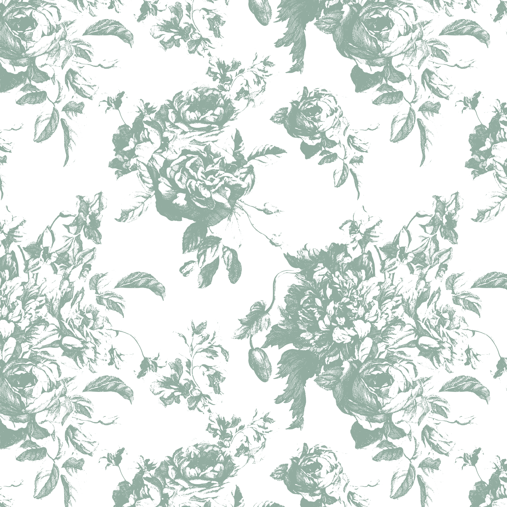 Villandry French Rose Toile - Eucalyptus