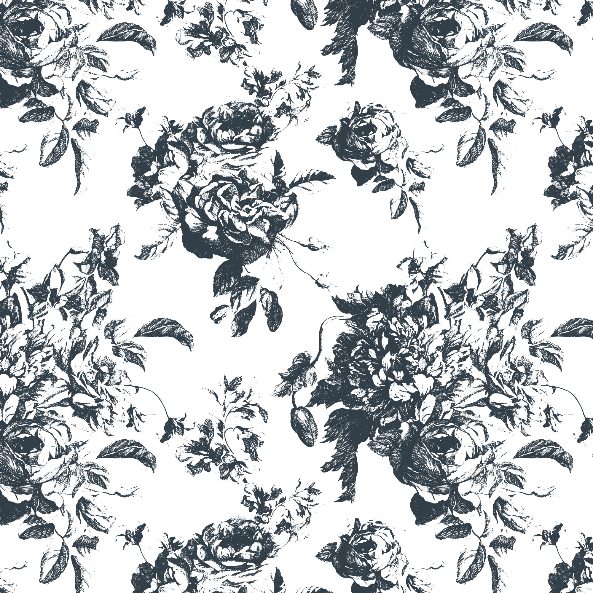 Villandry French Rose Toile - Graphite