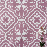 Amalfi Tulip Scroll Fabric - Tickled Pink - Hydrangea Lane Home