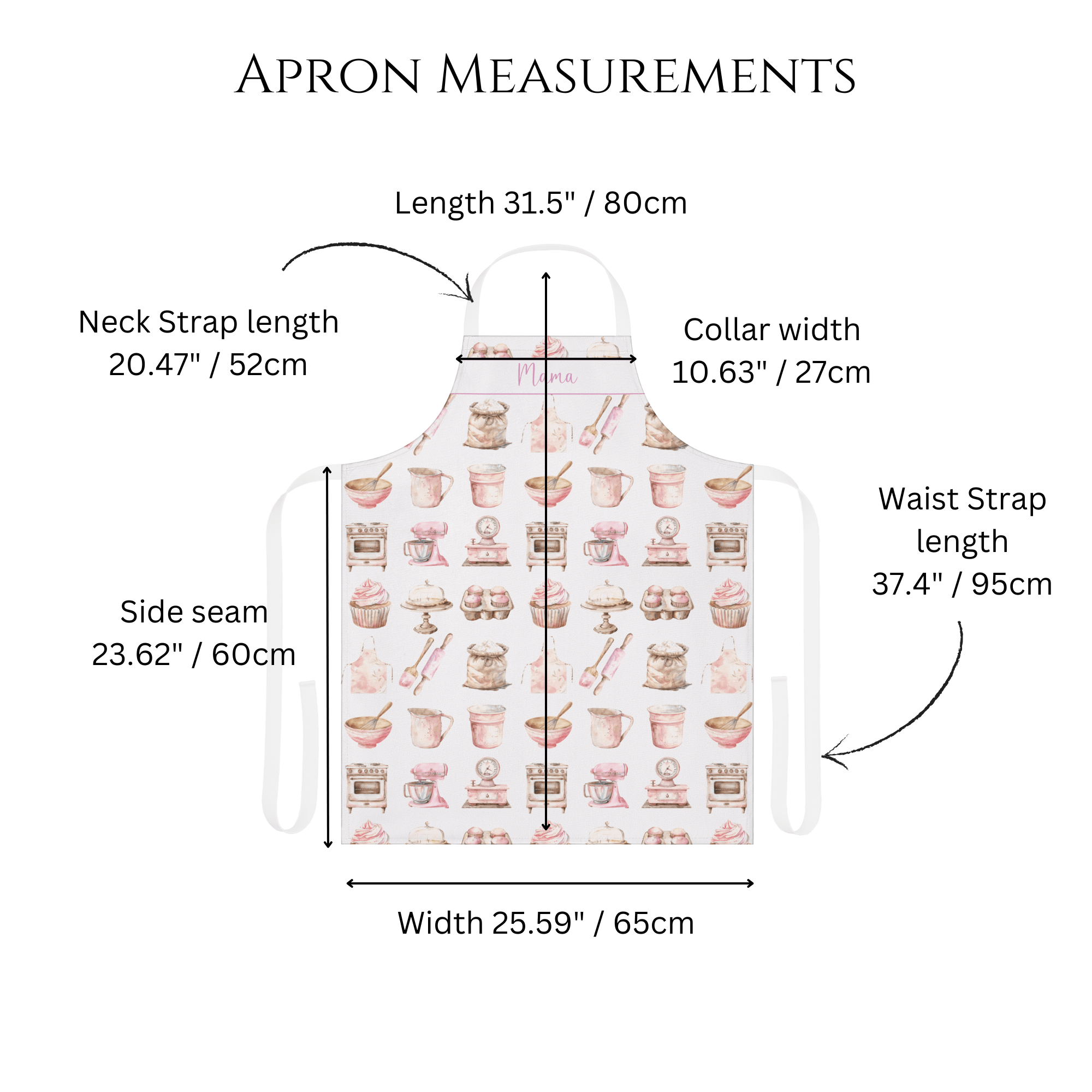 Baking Lover Apron - Pink with Personalisation - Hydrangea Lane Home