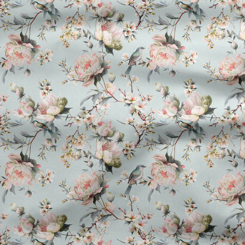Bird in Blossom Fabric - Eau de Nil Green - Hydrangea Lane Home