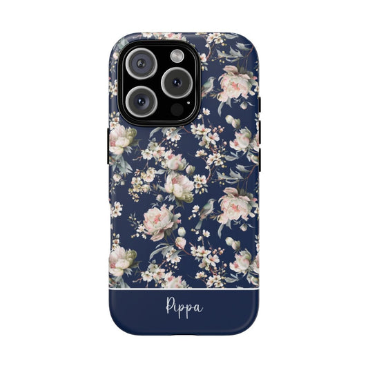 Blossom Navy Tough iPhone Case - Hydrangea Lane Home