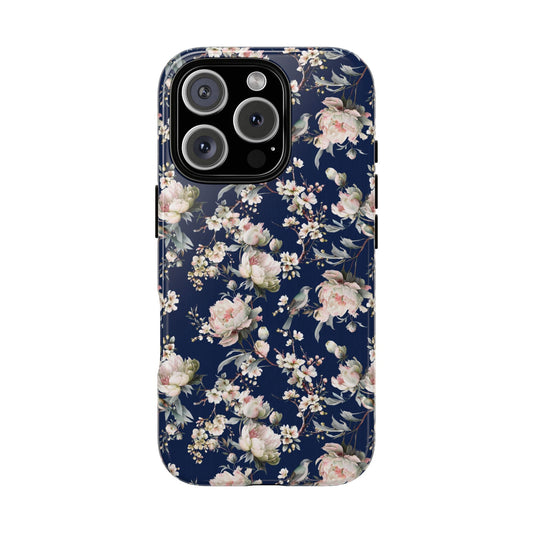 Blossom Navy Tough iPhone Case - Hydrangea Lane Home