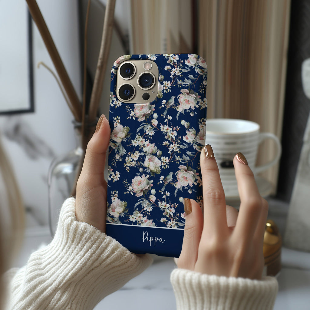 Blossom Navy Tough iPhone Case - Hydrangea Lane Home