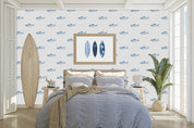 Blue Fish Coastal Wallpaper - Hydrangea Lane Home