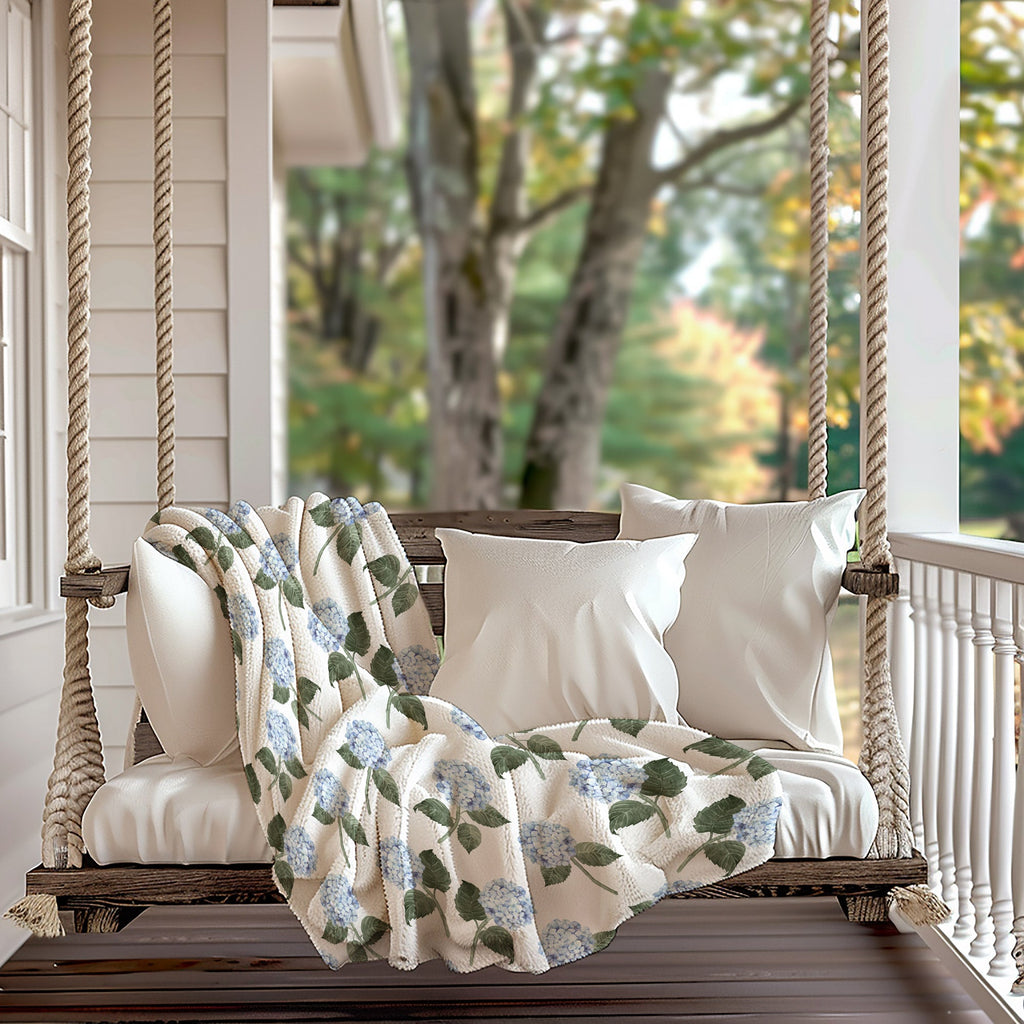 Blue Hydrangea Soft Fleece Throw Blanket - Hydrangea Lane Home
