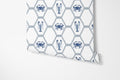 Blue Lobster and Crab Trellis Wallpaper - Hydrangea Lane Home