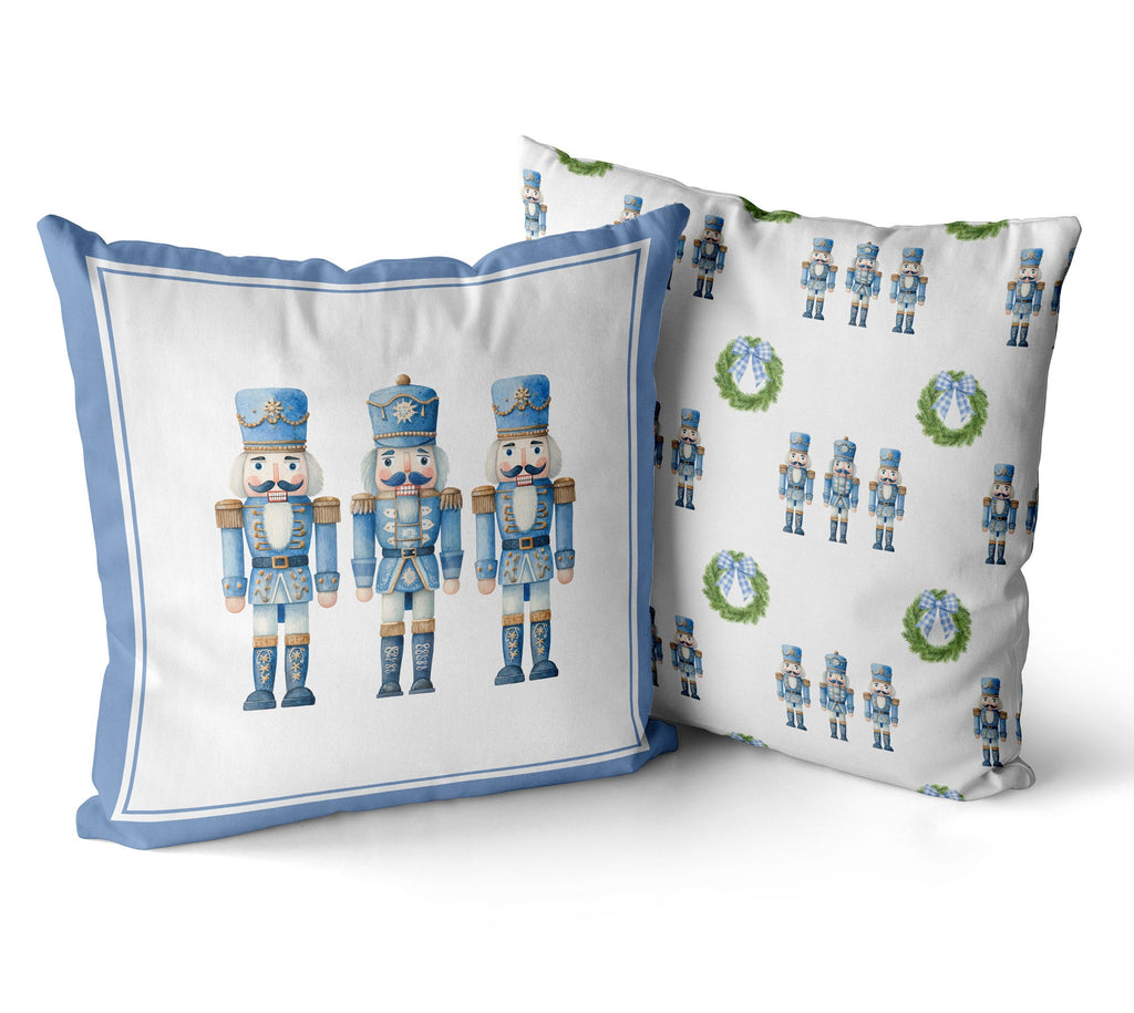 Blue Nutcracker Christmas Cushion/Pillow Cover - Hydrangea Lane Home