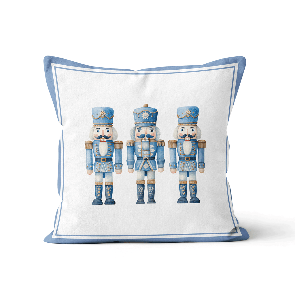 Blue Nutcracker Christmas Cushion/Pillow Cover - Hydrangea Lane Home