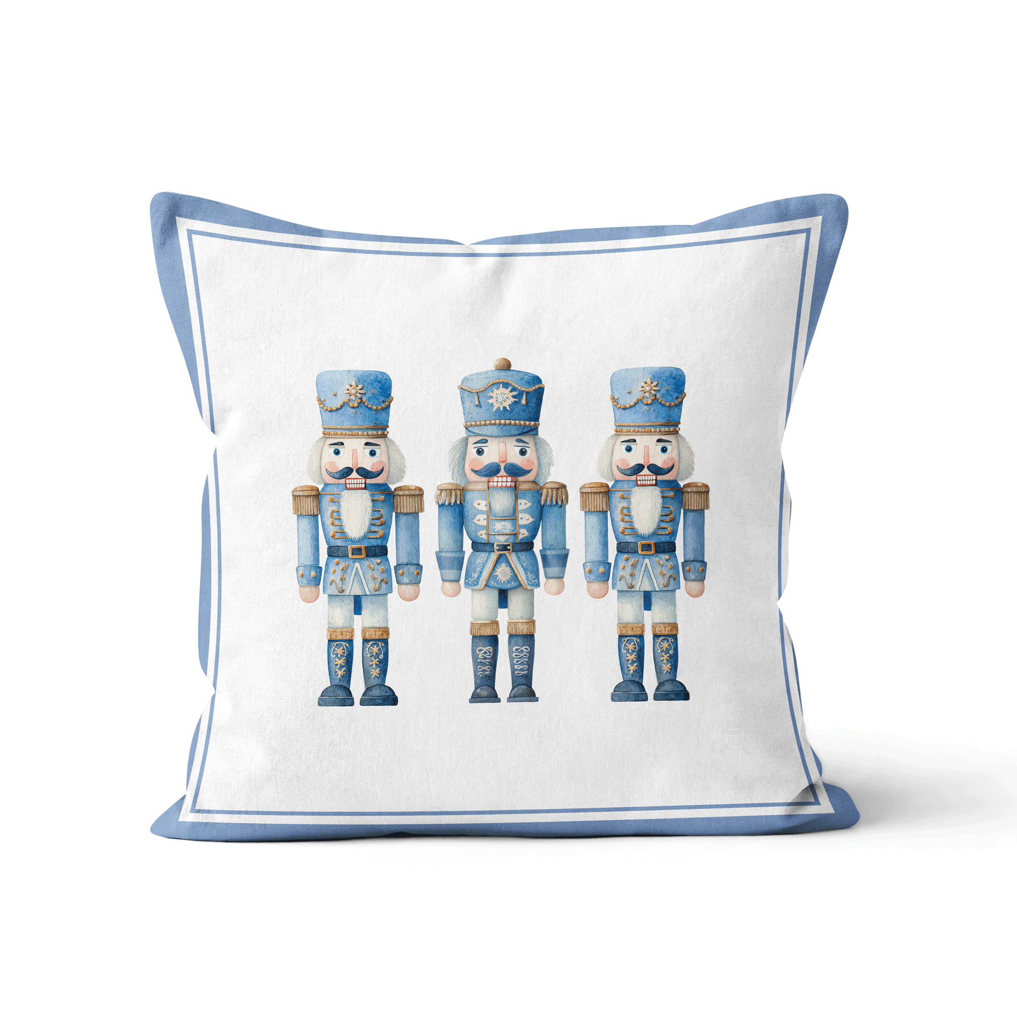 Blue Nutcracker Christmas Cushion/Pillow Cover - Hydrangea Lane Home