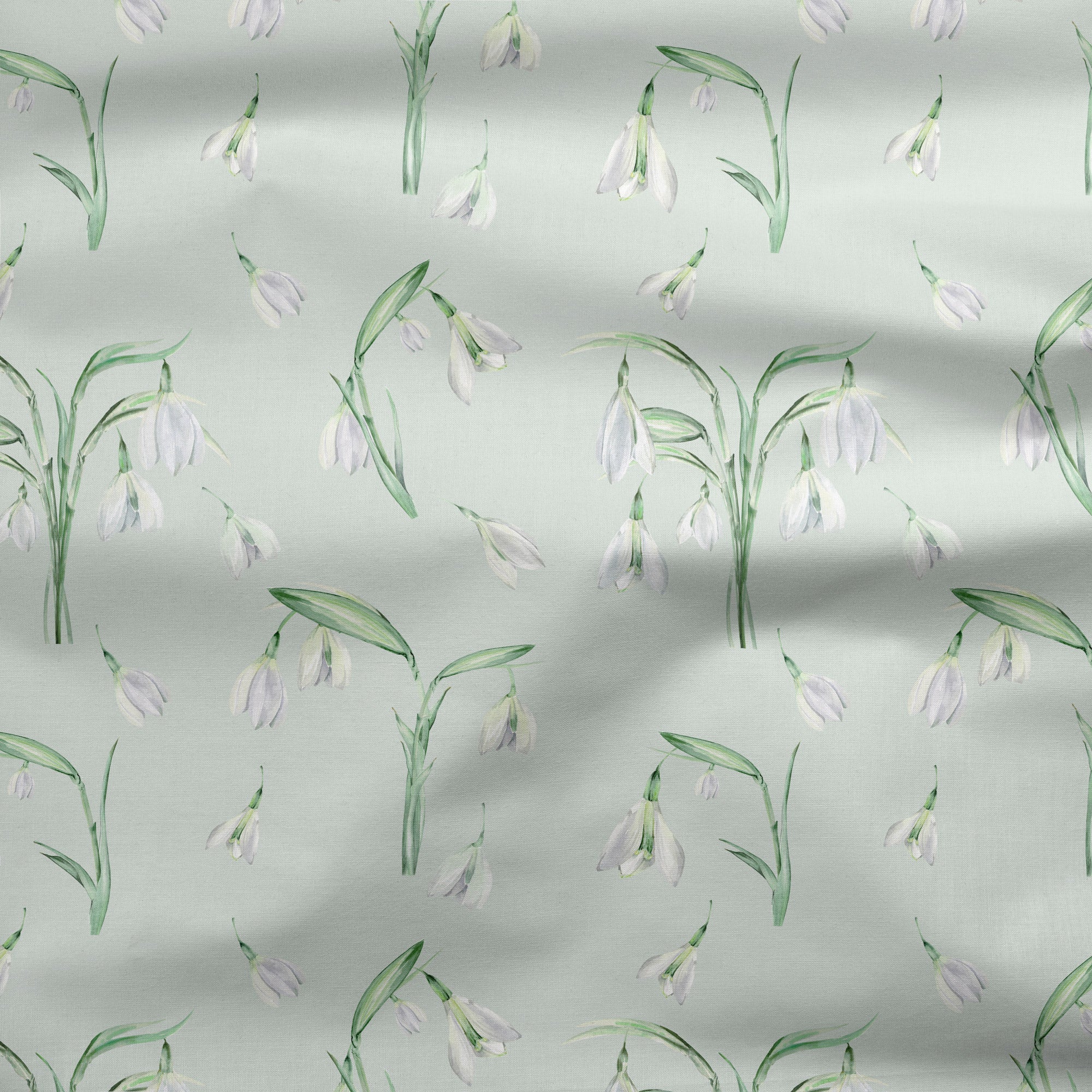 Boho Snow Drops Fabric - Green - Hydrangea Lane Home