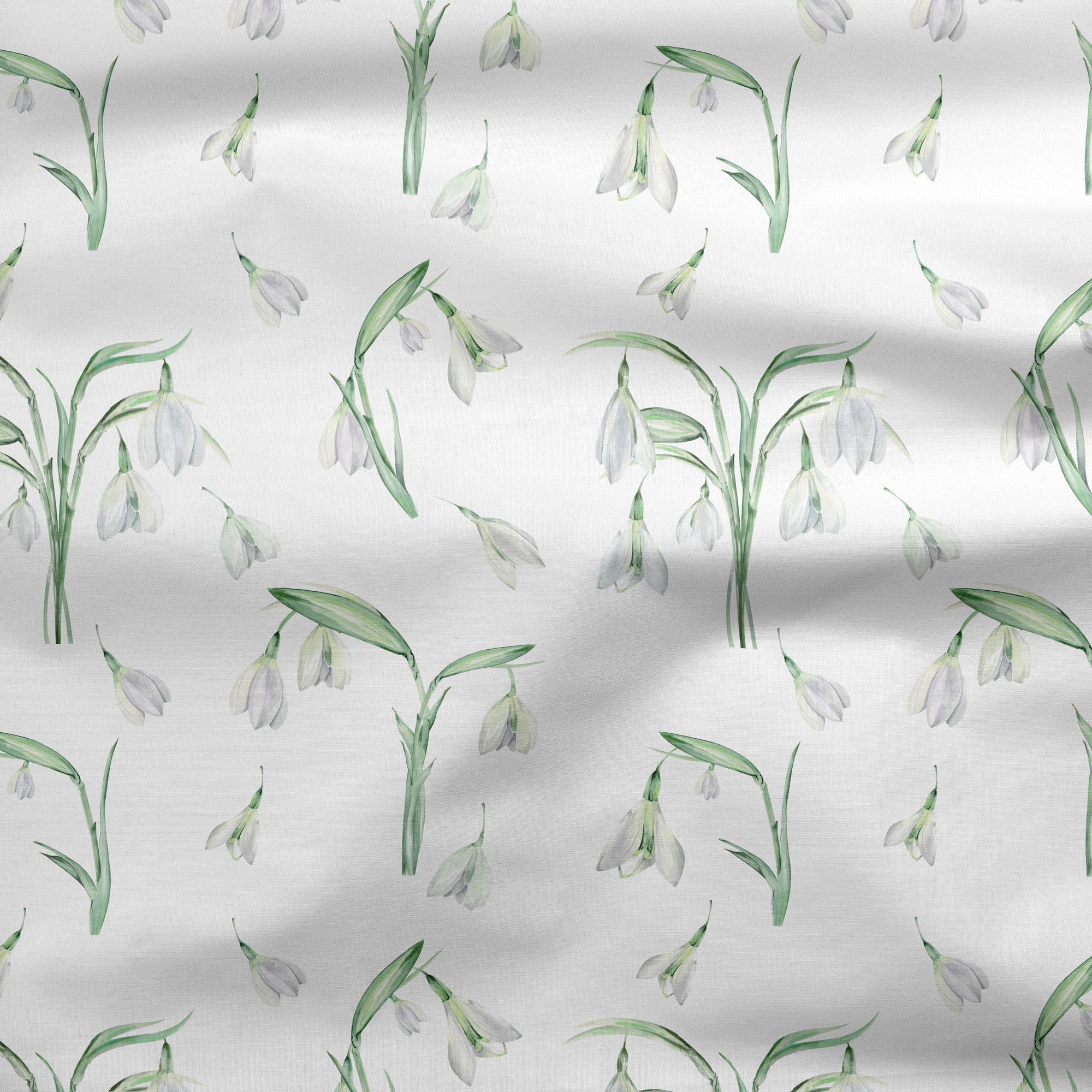Boho Snow Drops Fabric - White - Hydrangea Lane Home