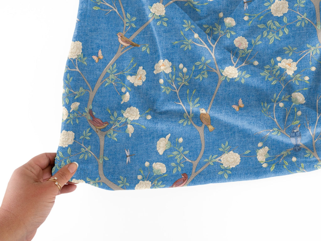 Camellia Garden Blue Soft Throw Fleece Blanket - Hydrangea Lane Home