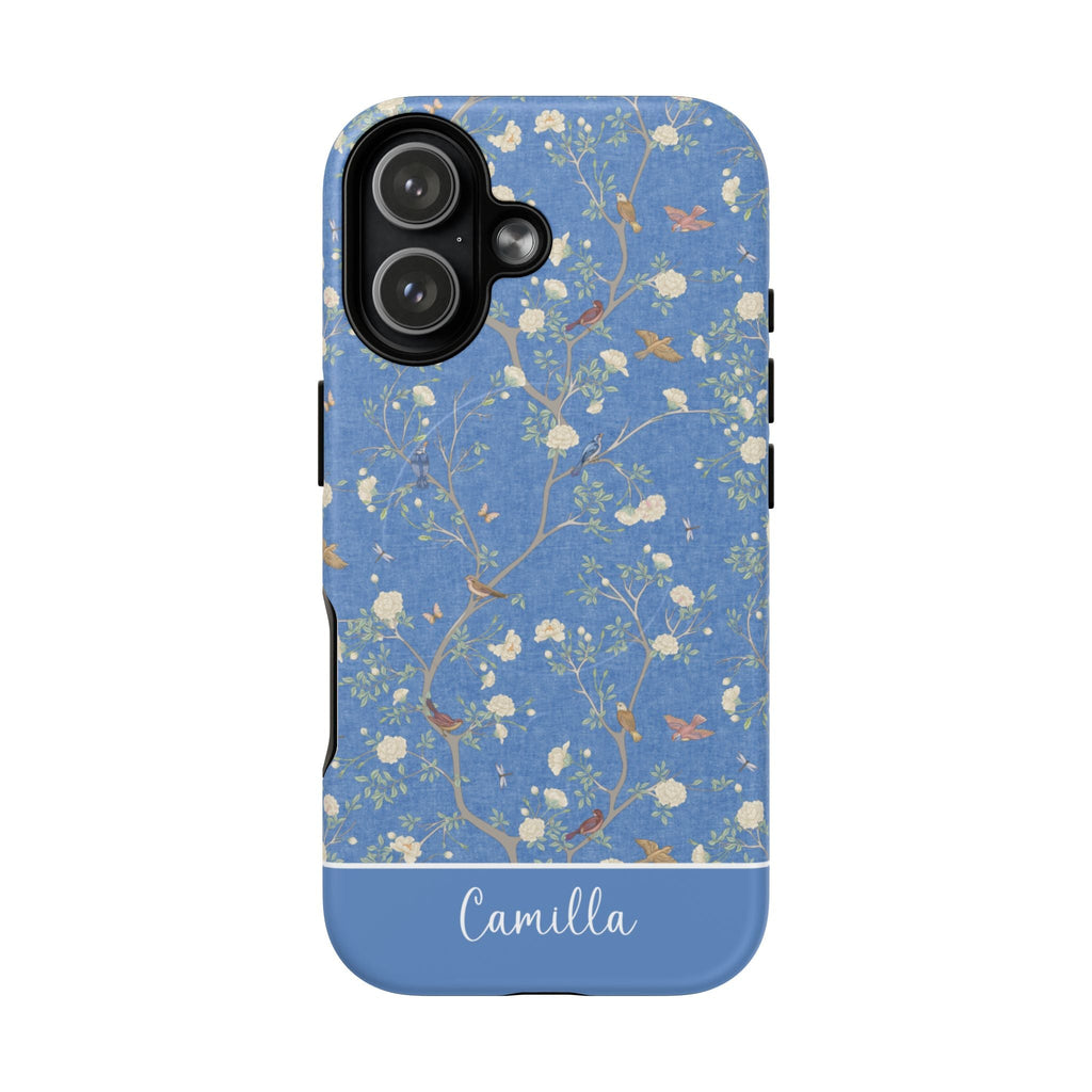 Camellia Garden MagSafe Tough iPhone Case - Breeze Blue - Hydrangea Lane Home