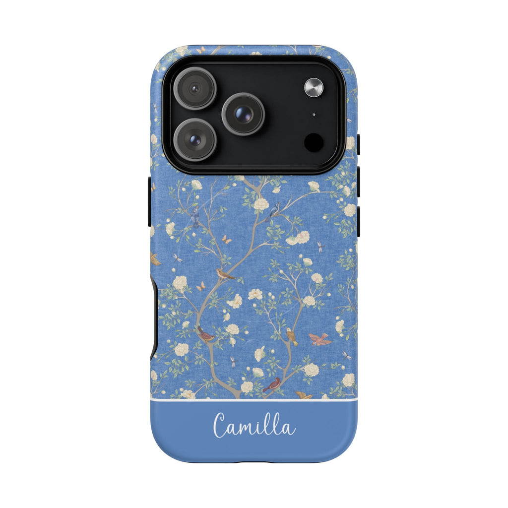 Camellia Garden MagSafe Tough iPhone Case - Breeze Blue - Hydrangea Lane Home