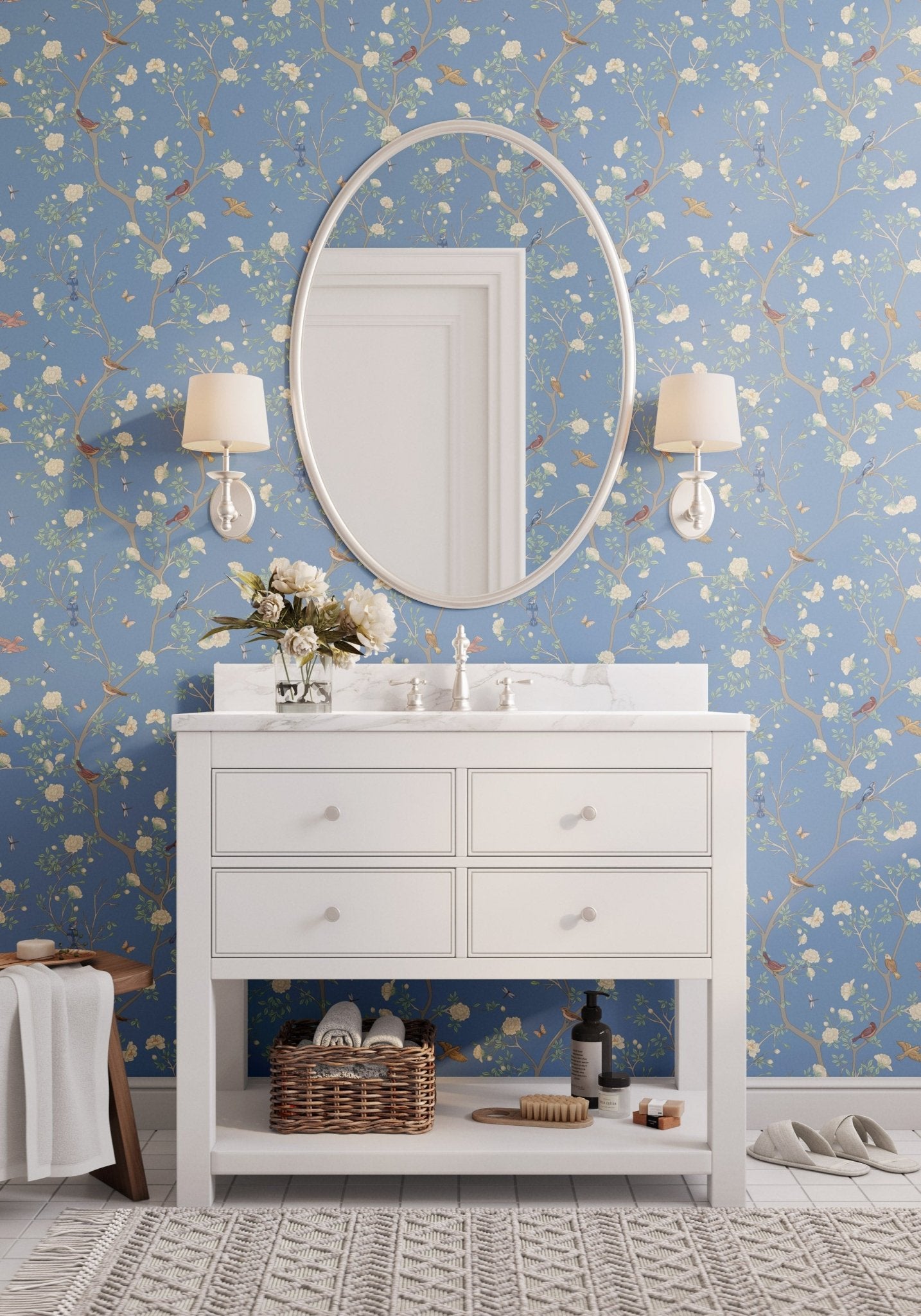 Camellia Garden Wallpaper - Breeze - Hydrangea Lane Home