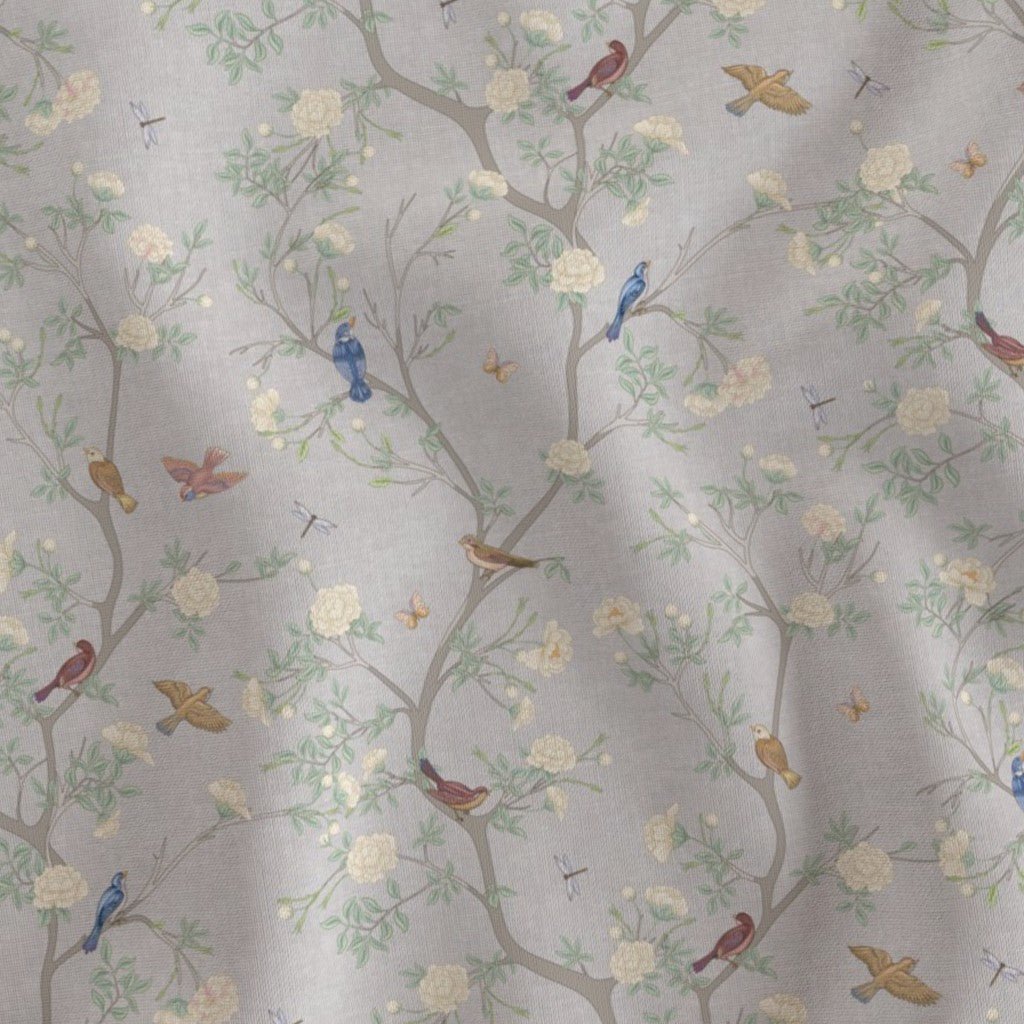 Camellia Garden White Fabric - Linen - Hydrangea Lane Home