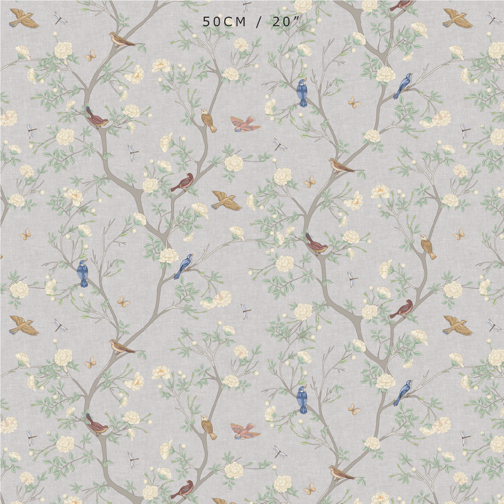 Camellia Garden White Fabric - Linen - Hydrangea Lane Home
