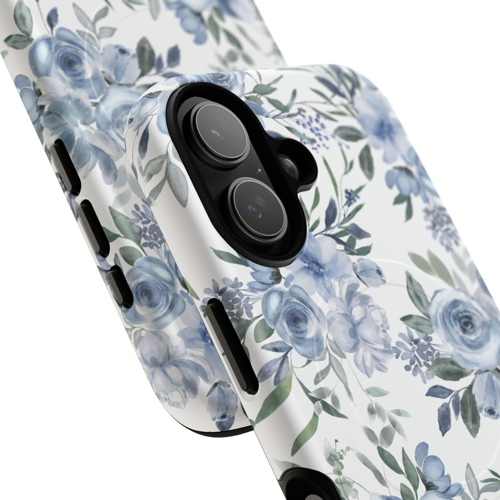 Charlotte Blue Roses MagSafe Tough iPhone Case - Hydrangea Lane Home