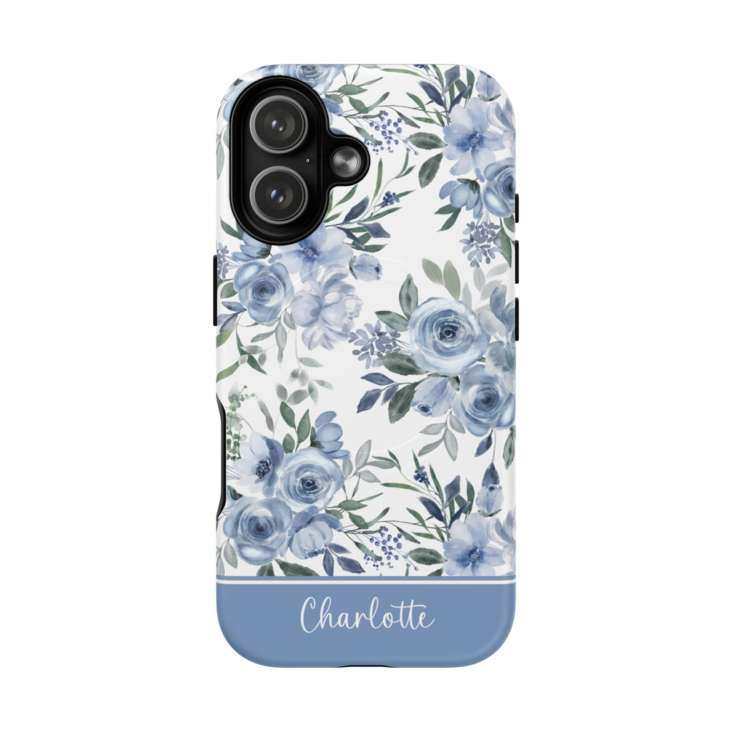 Charlotte Blue Roses MagSafe Tough iPhone Case - Hydrangea Lane Home
