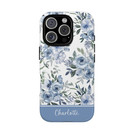 Charlotte Blue Roses Tough iPhone Case - Hydrangea Lane Home