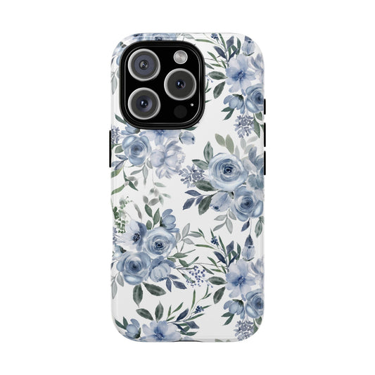 Charlotte Blue Roses Tough iPhone Case - Hydrangea Lane Home