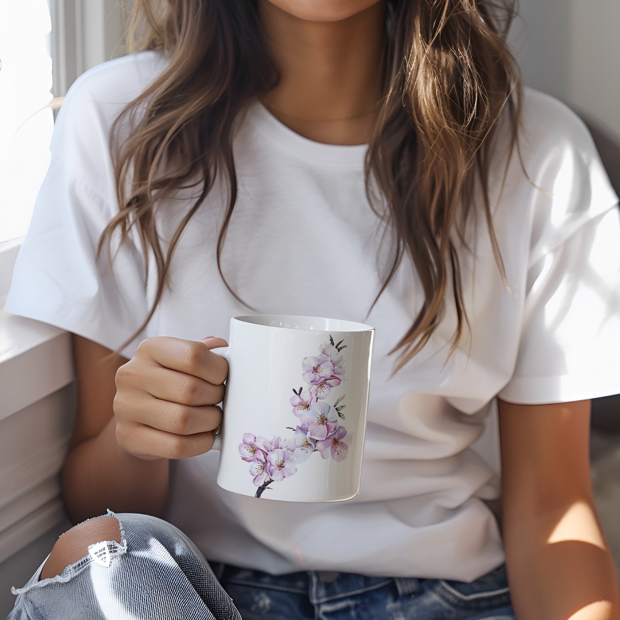 Cherry Blossom Floral Ceramic Mug - Hydrangea Lane Home