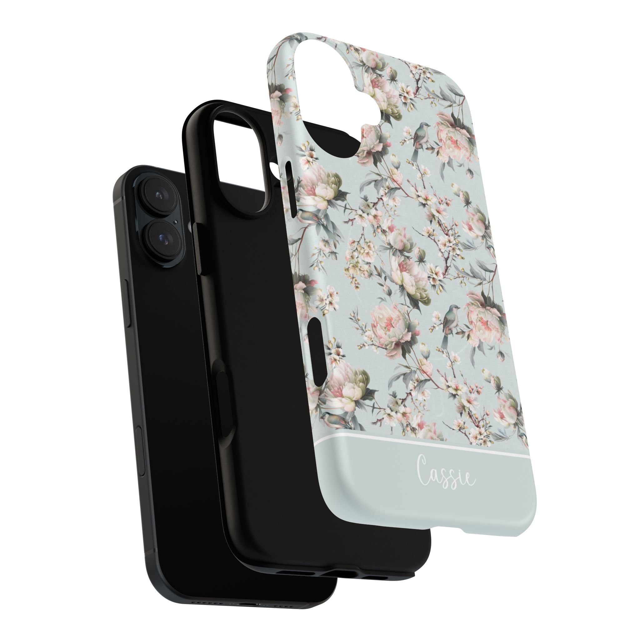 Chinoiserie Blossom MagSafe Tough iPhone Case - Eau de Nil - Hydrangea Lane Home