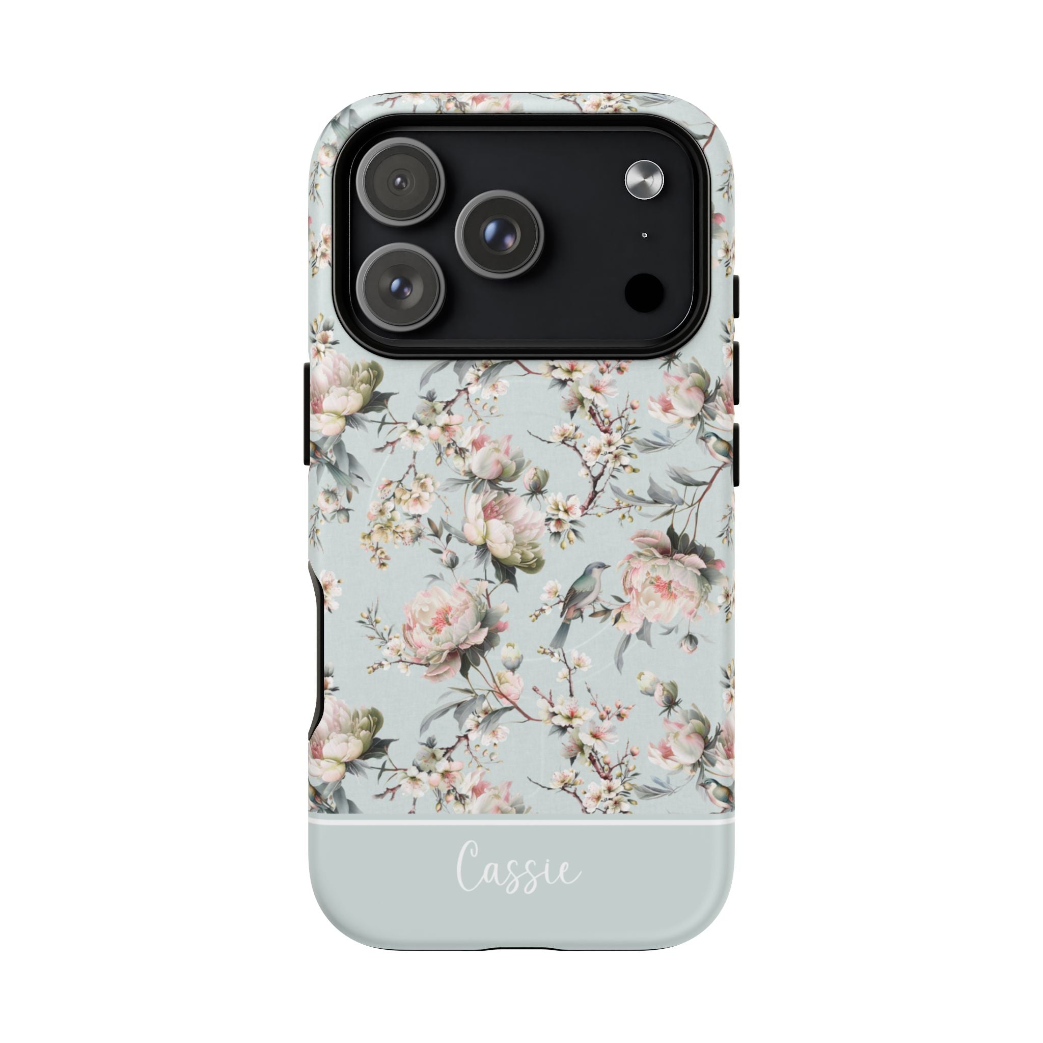 Chinoiserie Blossom MagSafe Tough iPhone Case - Eau de Nil - Hydrangea Lane Home